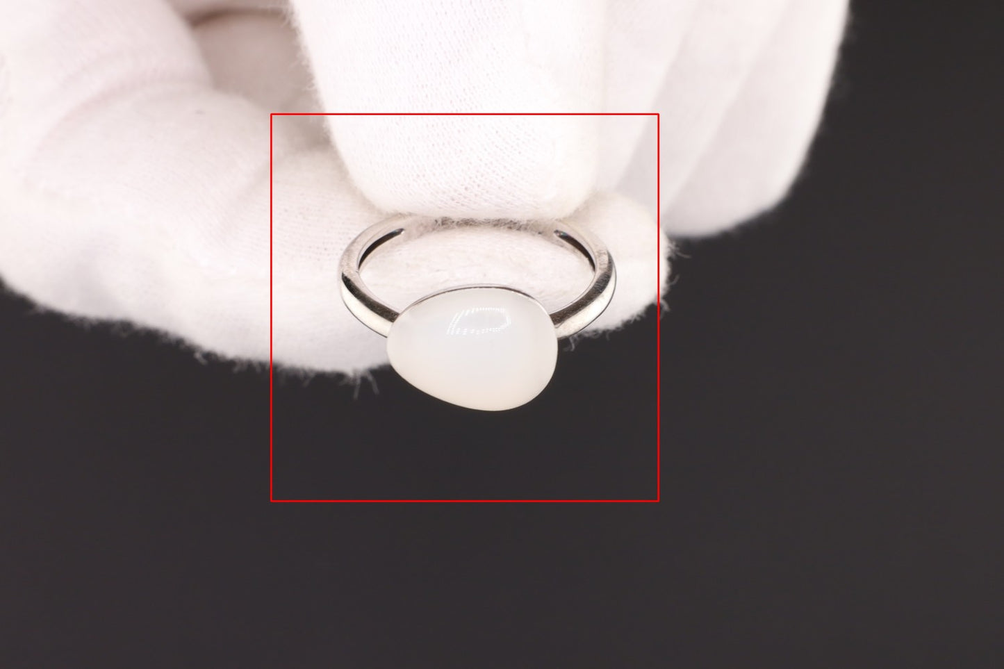 Ring weißer Stein - Größe / Maß 54