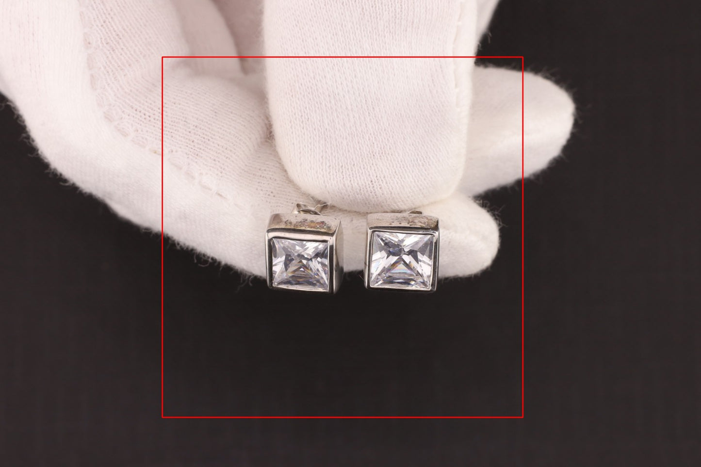 Ohrstecker Stein eckig