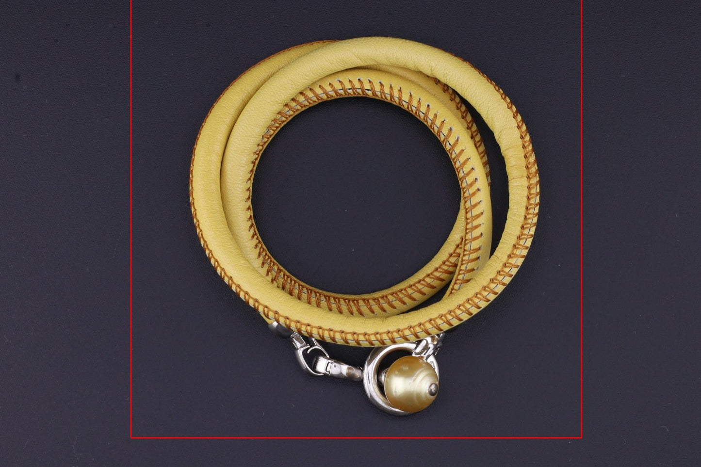 Armband Leder braun Perle