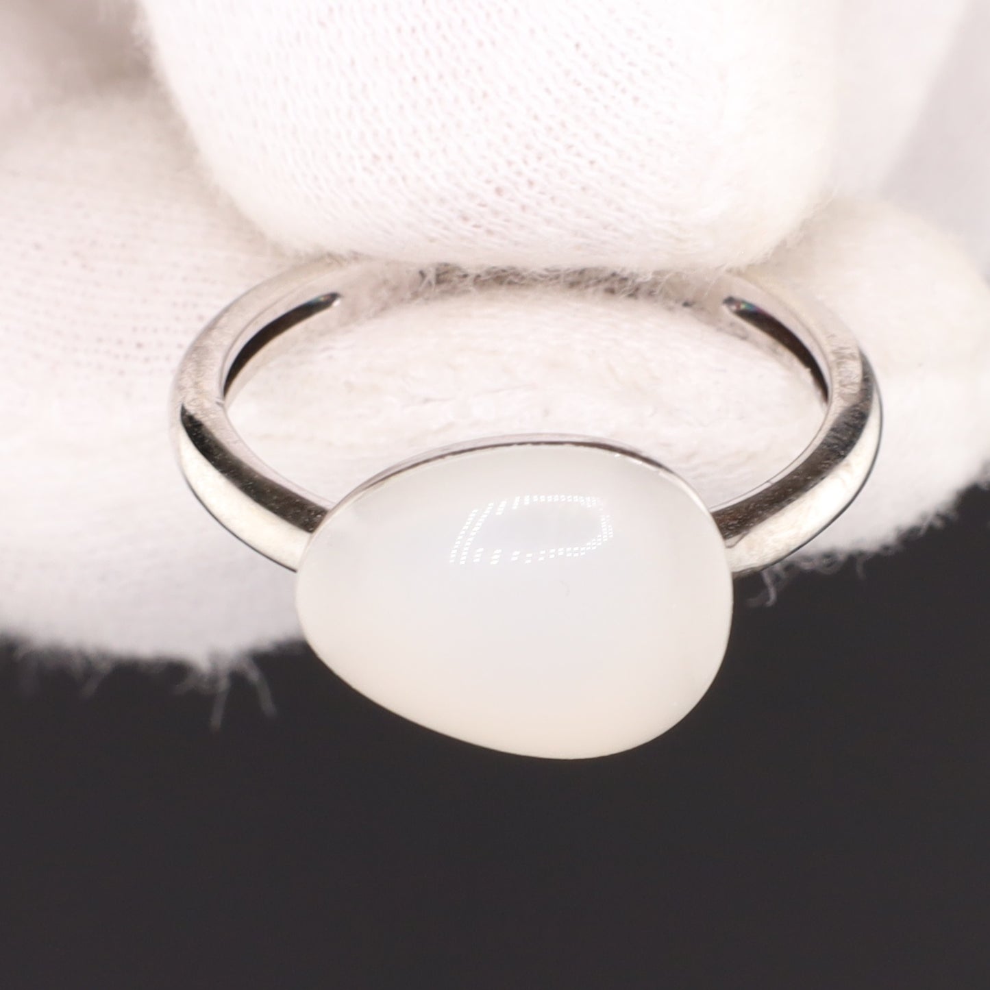 Ring weißer Stein - Größe / Maß 54