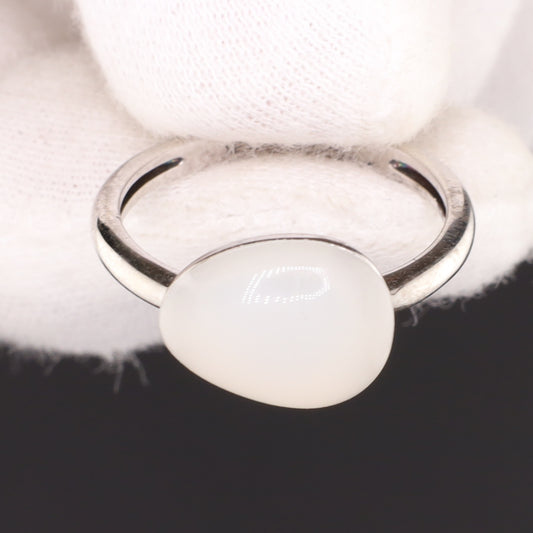 Ring weißer Stein - Größe / Maß 54