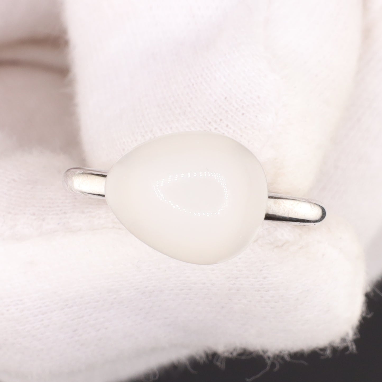 Ring weißer Stein - Größe / Maß 54