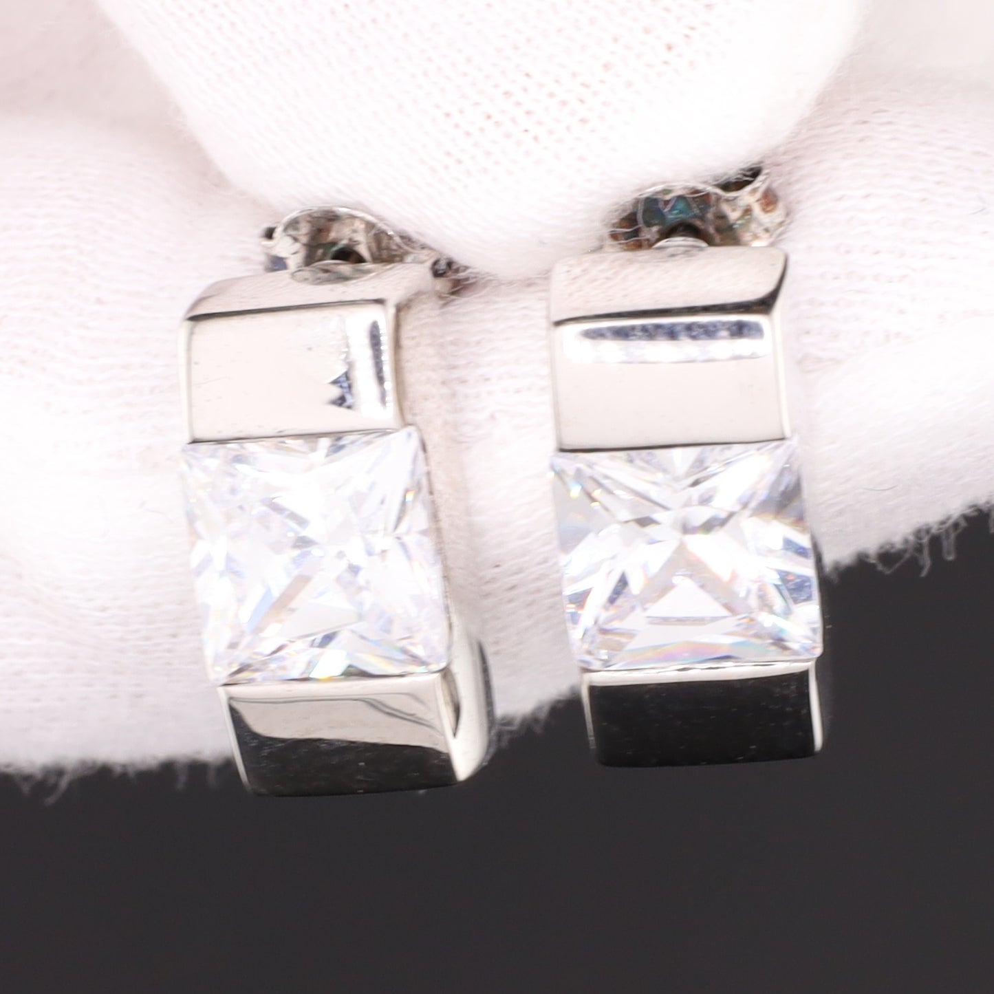 Ohrstecker Stein eckig