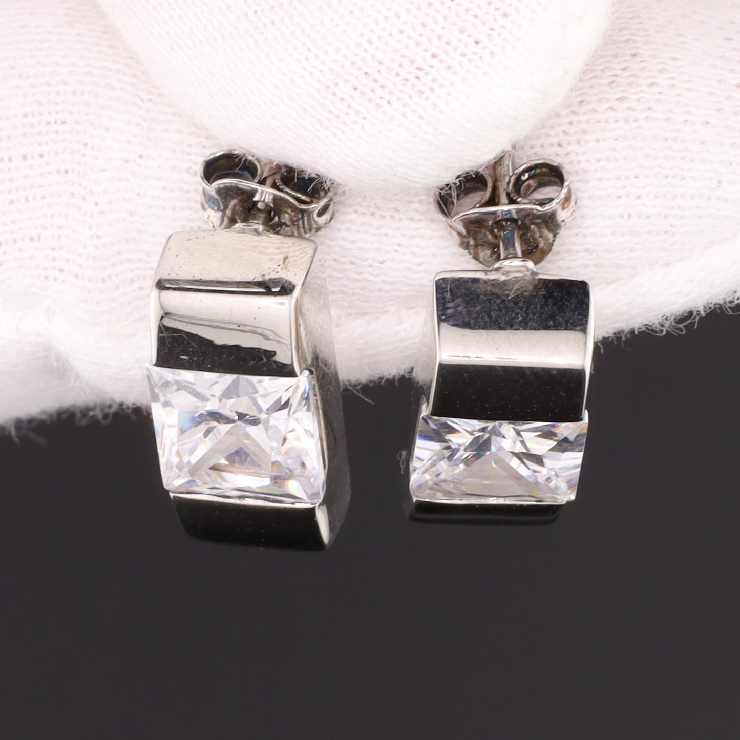 Ohrstecker Stein eckig