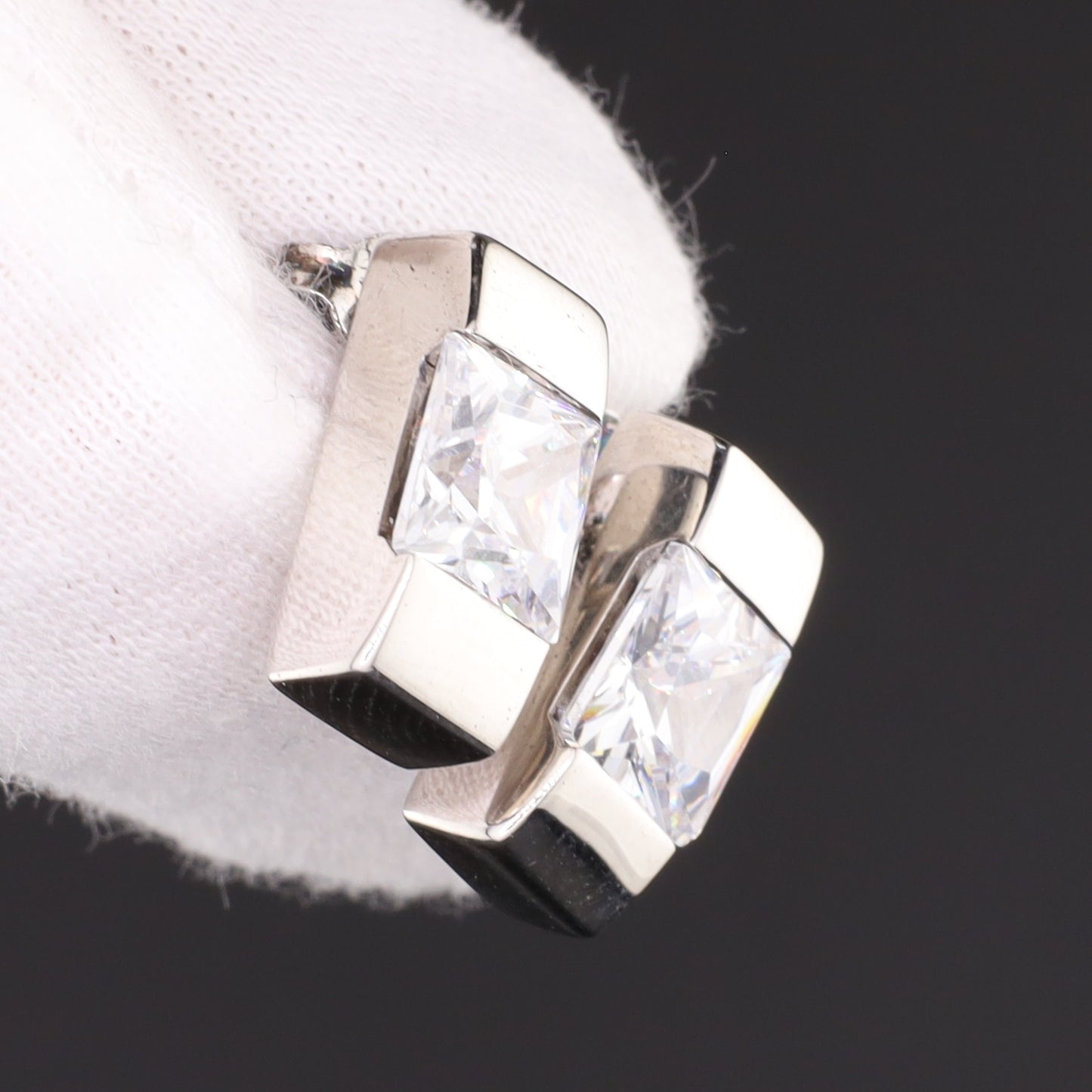 Ohrstecker Stein eckig