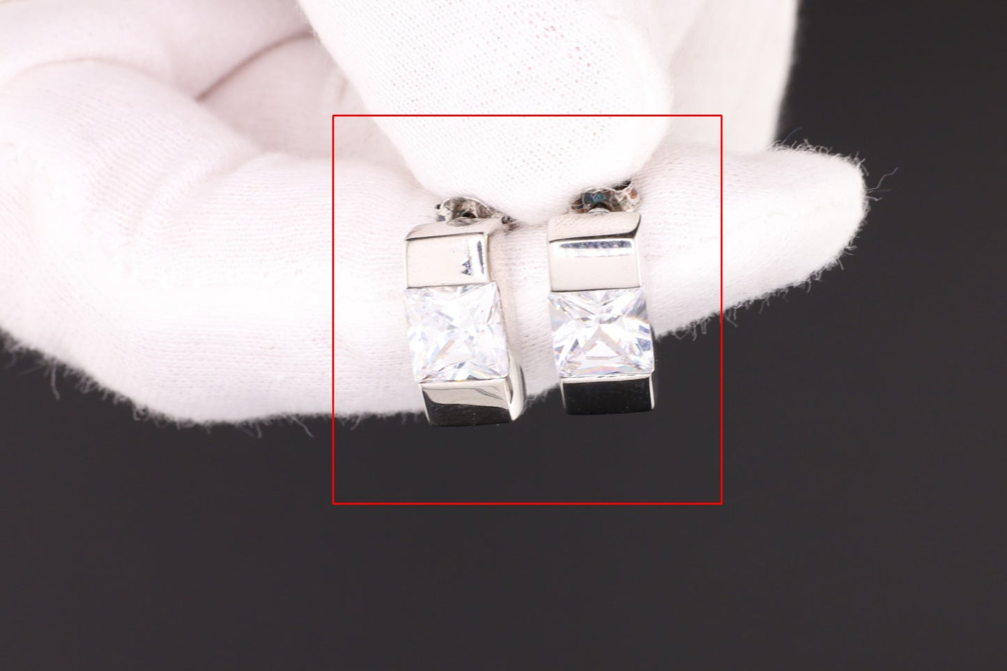 Ohrstecker Stein eckig