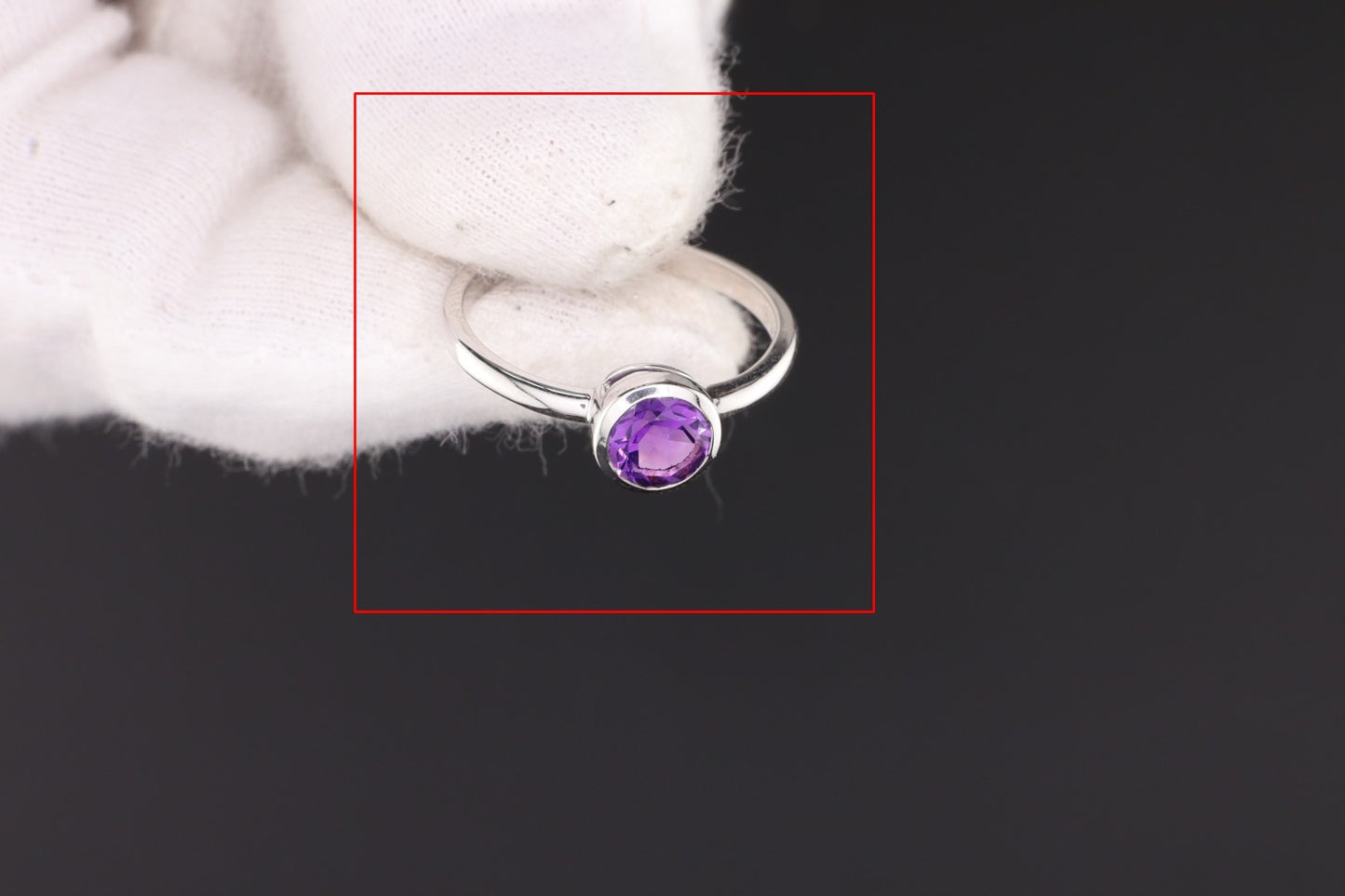 Ring mit Amethy - Größe / Maß 56