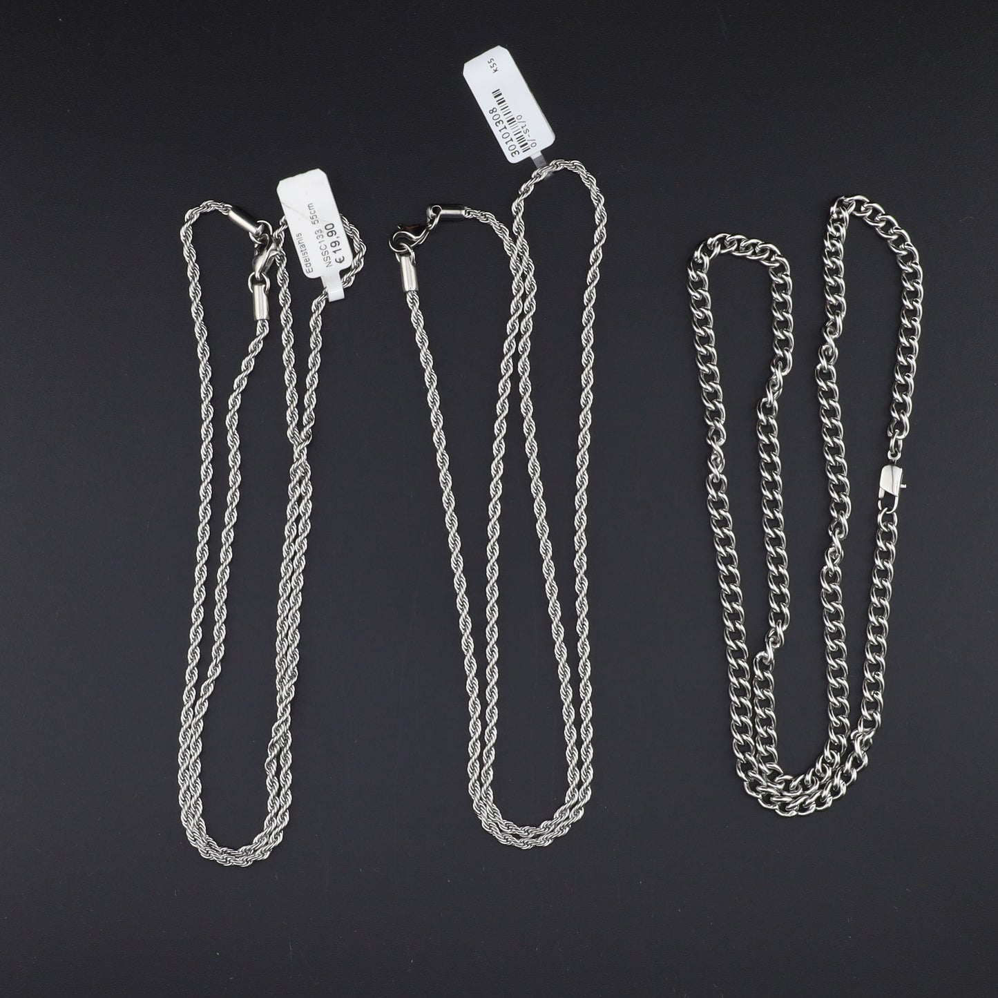 Konvolut 3 Stück - Kordelkette 55cm