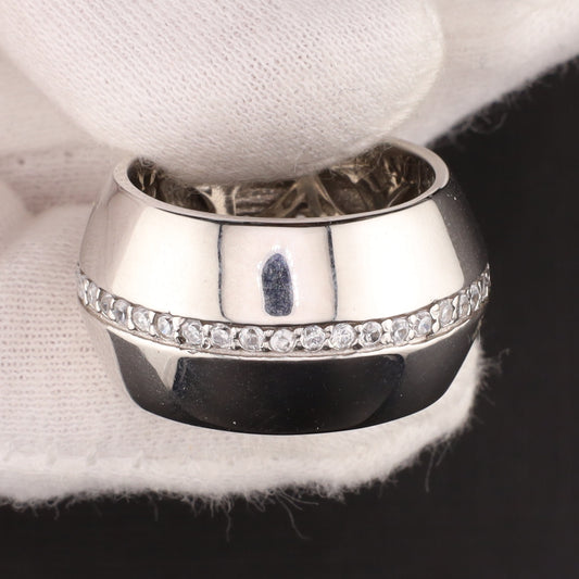 Ring mit Stein Zirkonia weiß - Größe / Maß 56
