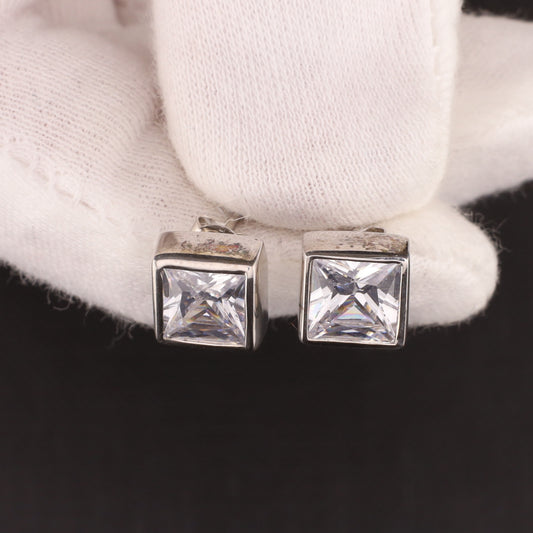 Ohrstecker Stein eckig