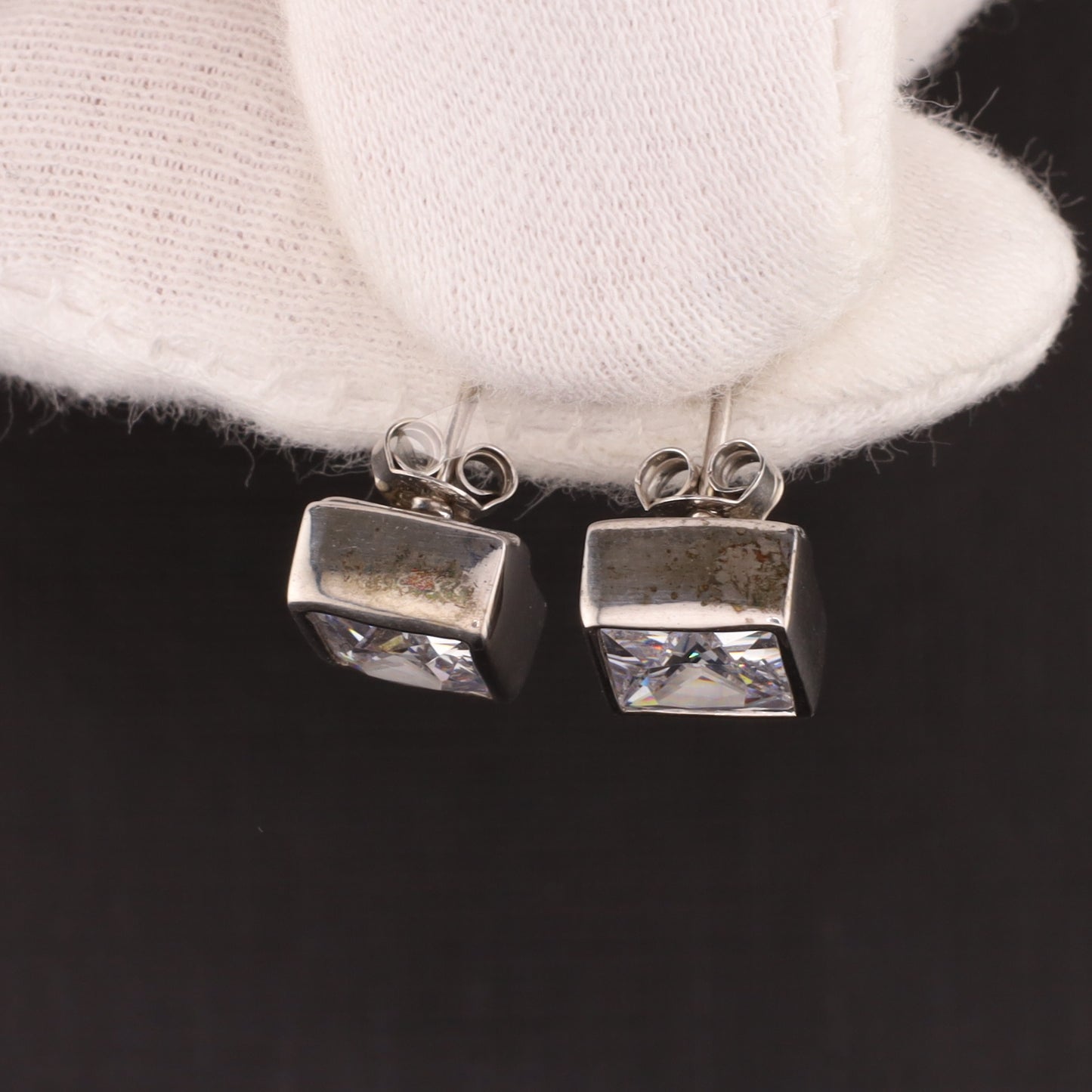 Ohrstecker Stein eckig