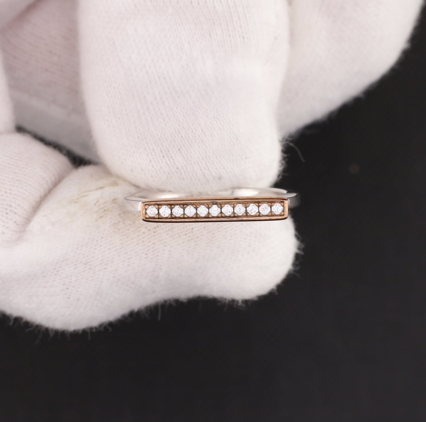 Ring rose Zirkonia - Größe / Maß 54