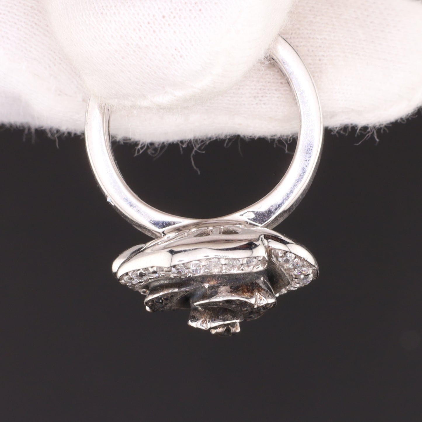 Ring Rose schwarz oxydiert - Größe / Maß 56