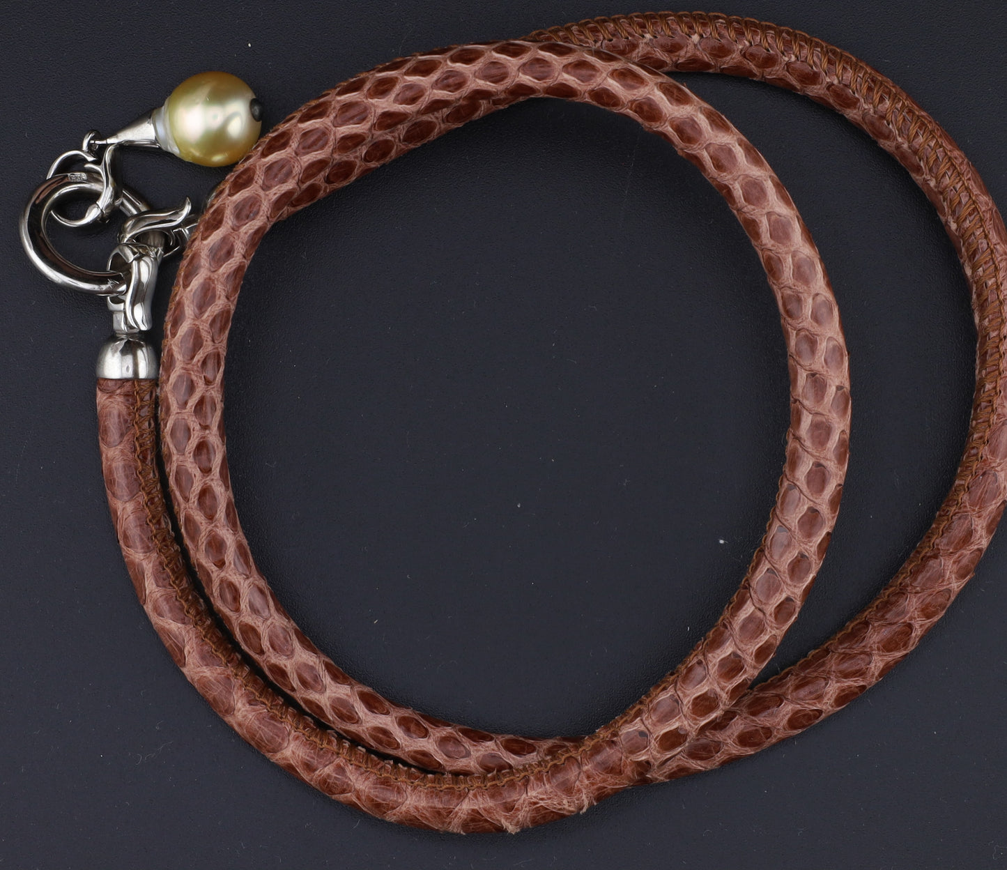 Armband Leder braun Perle