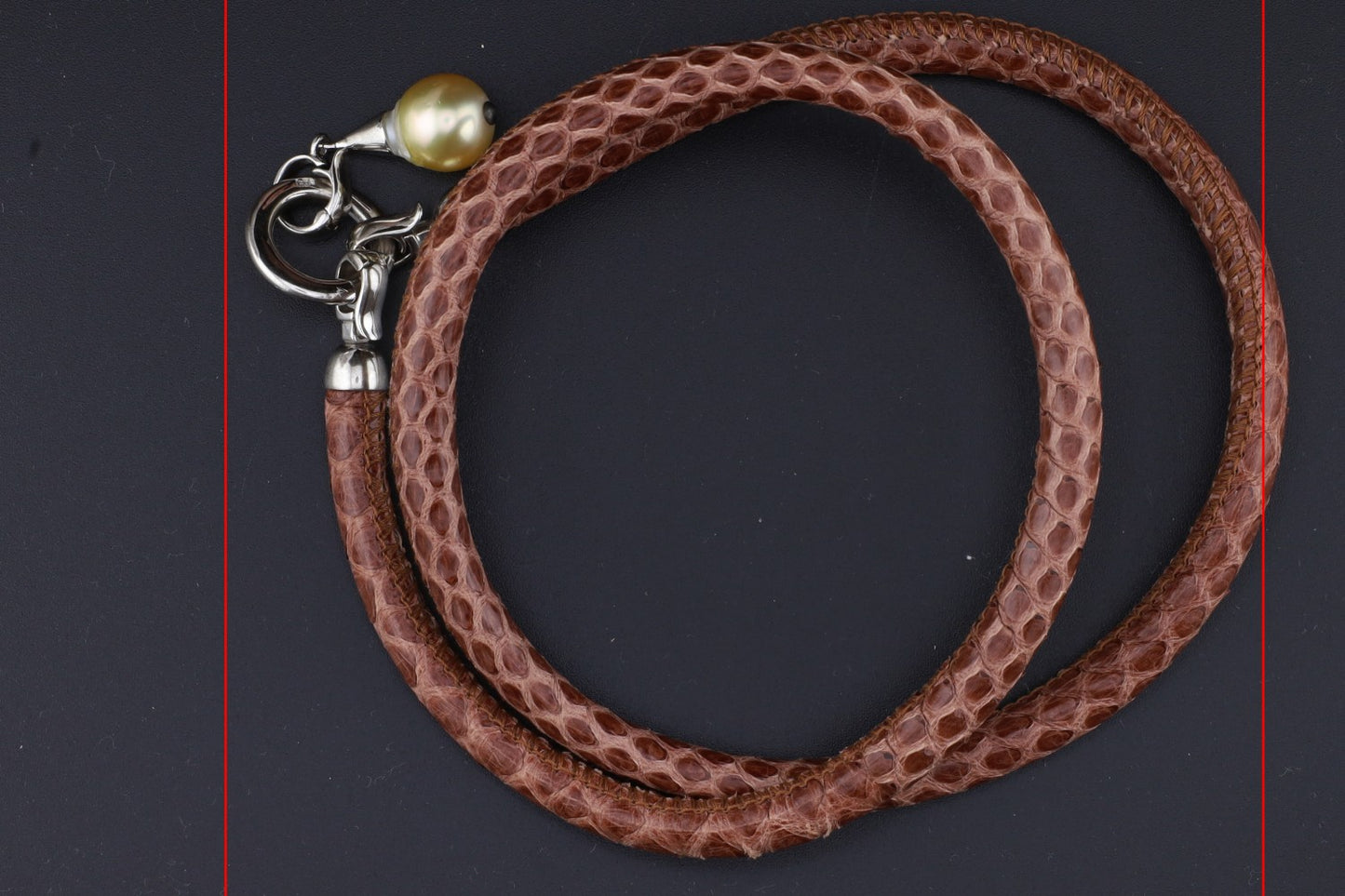 Armband Leder braun Perle